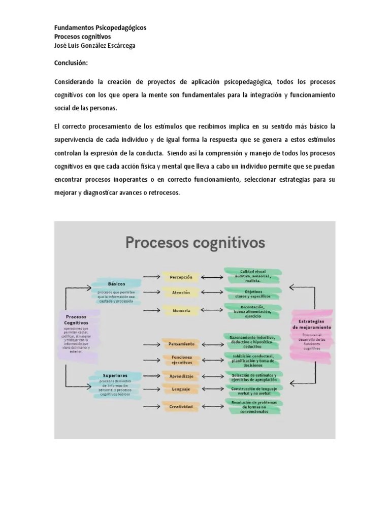 Procesos Cognitivos Para El Aprendizaje | PDF