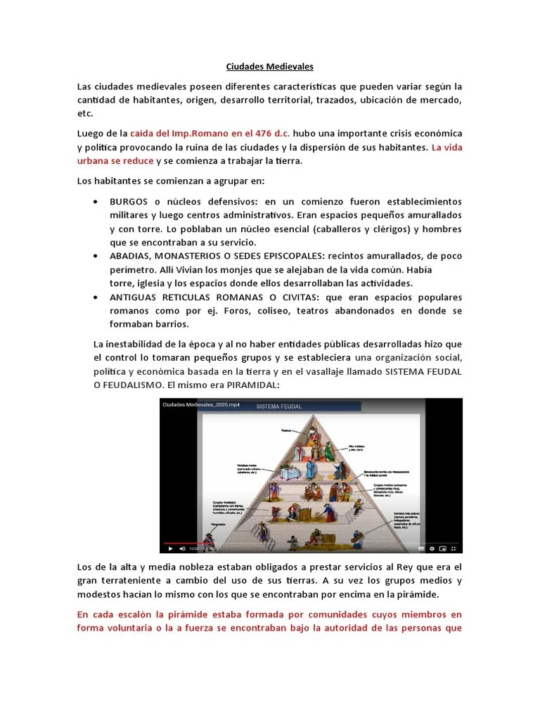 Ciudades Medievales | PDF | Feudalismo | Edades Medias