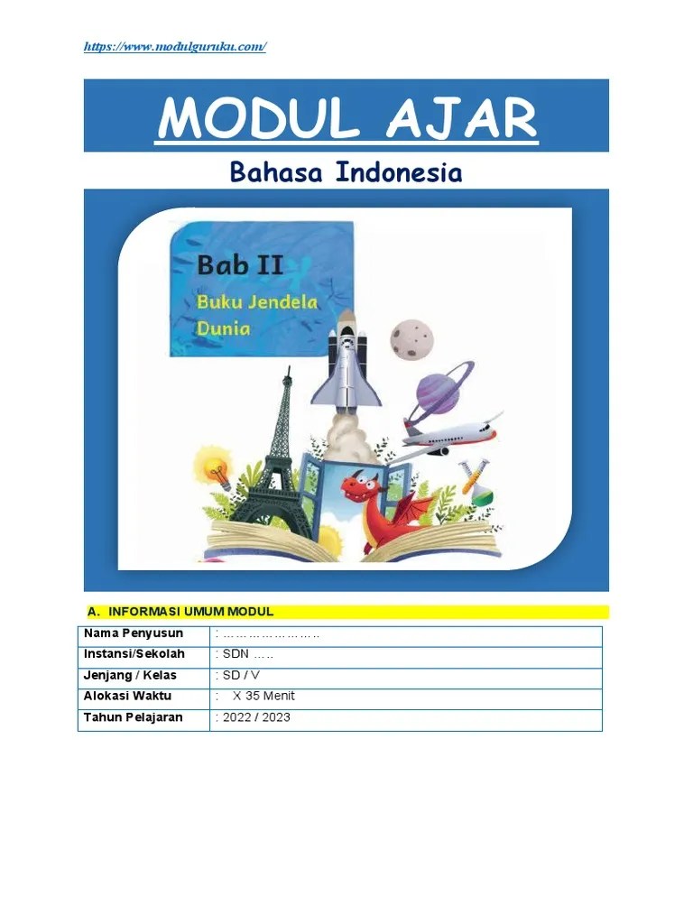 Modul Ajar Bahasa Indonesia Kelas 5 Bab 2 Kurikulum Merdeka | PDF