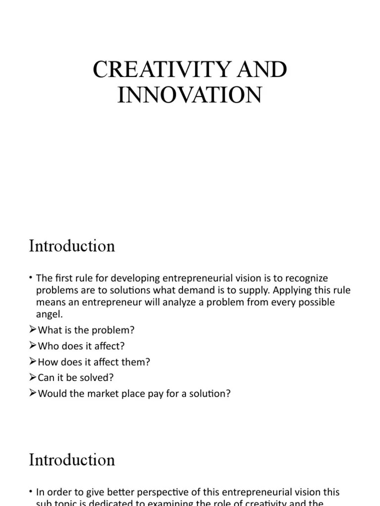 Creativity And Innovation | PDF | Innovation | Creativity