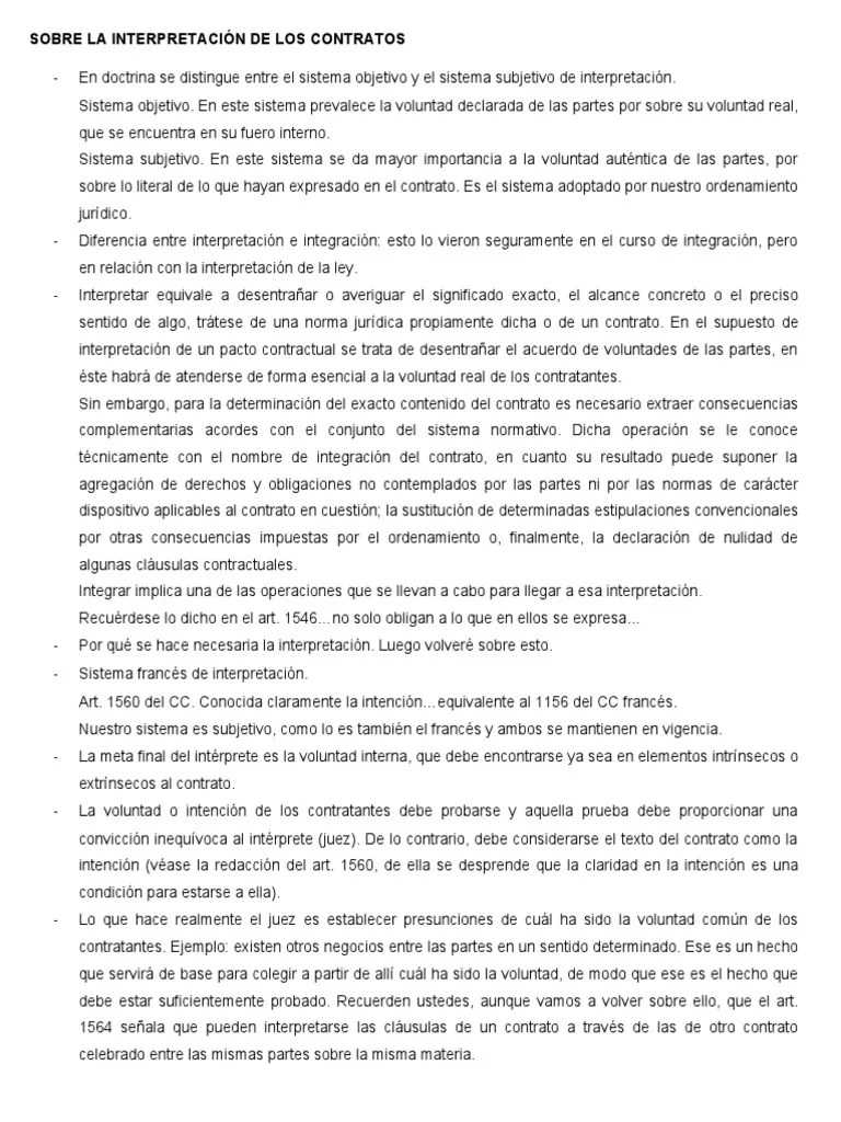 Sobre La Interpretación De Los Contratos | PDF | Derecho Contractual ...