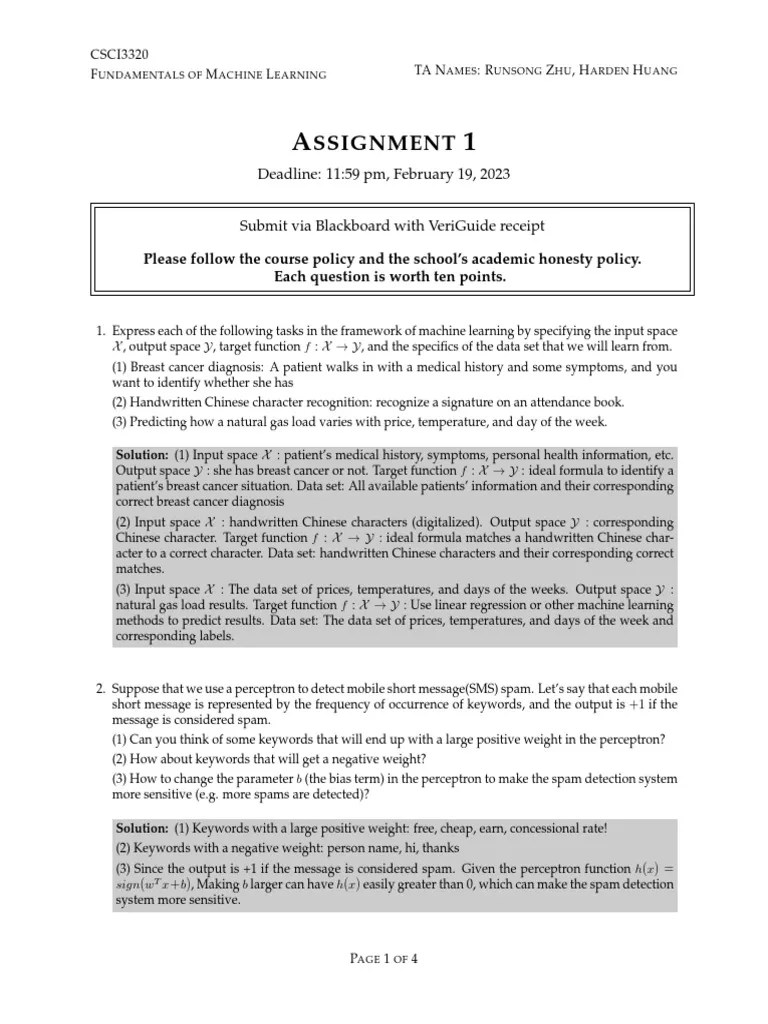 Machine Learning Assignments And Answers | PDF | Machine Learning ...