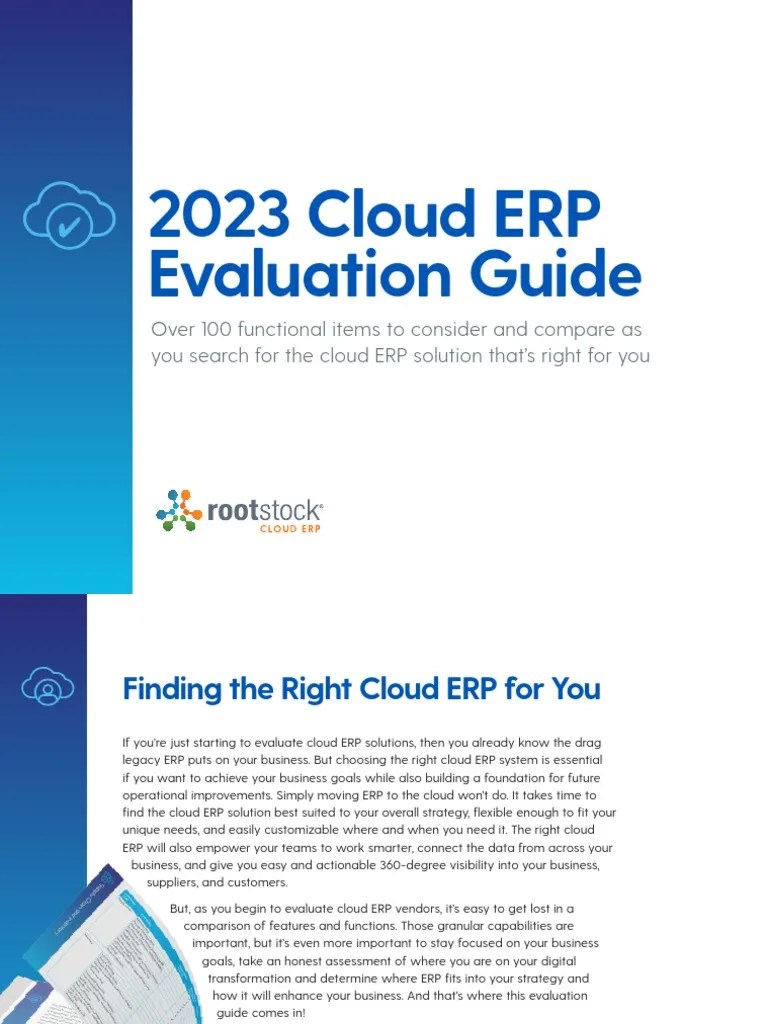 2023 Cloud ERP Evaluation Guide - FNL | PDF | Enterprise Resource ...