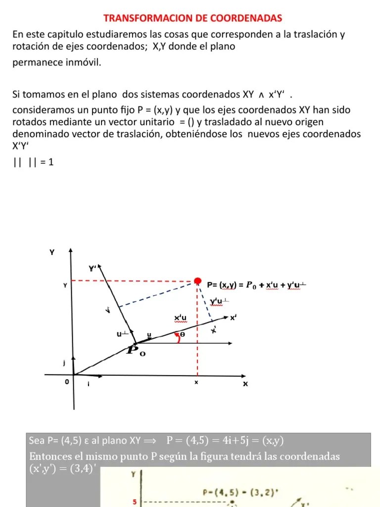 Transformacion De Coordenadas 3 | PDF | Rotación | Sistema De Coordenadas Cartesianas