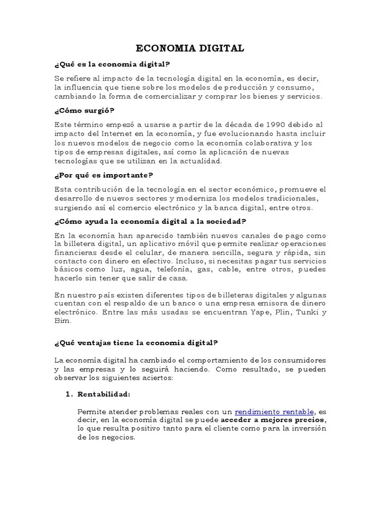 Economia Digital | PDF | Comercio Electrónico | Los Consumidores