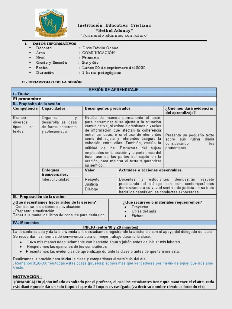 SESIONE 2 De COMUNICACION SEMANA 2 VI UNIDAD | PDF | Aprendizaje ...