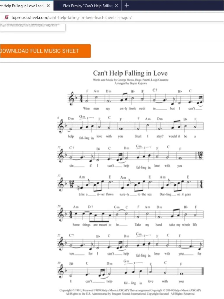 Cant Stop Falling In Love | PDF