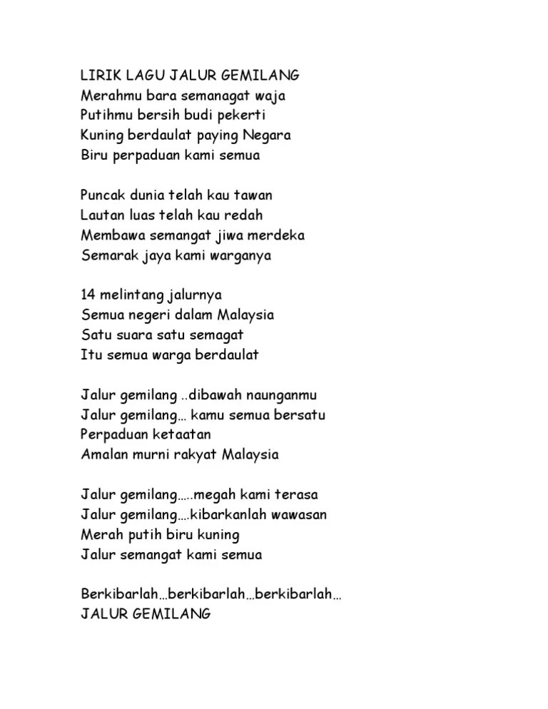 Lirik Lagu Jalur Gemilang Baru - KeshewnnMedine