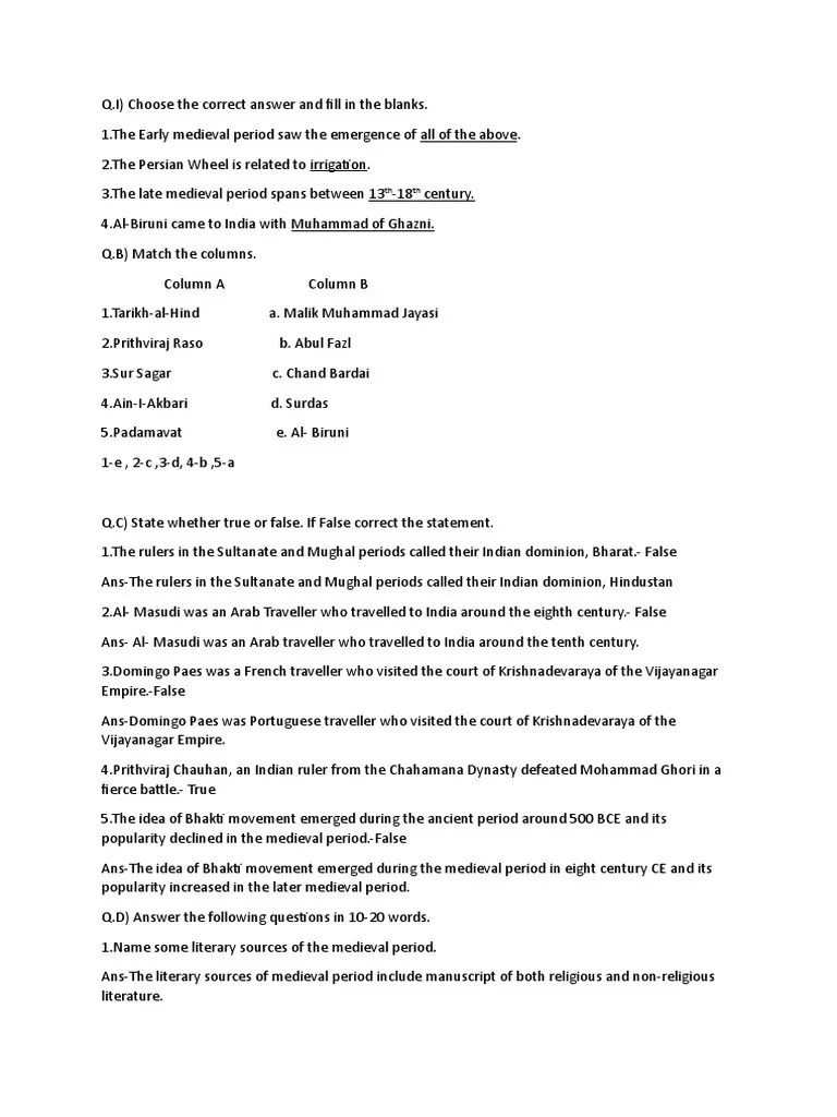 History Chapter 1 Textual Questions And Answers | PDF | South Asia