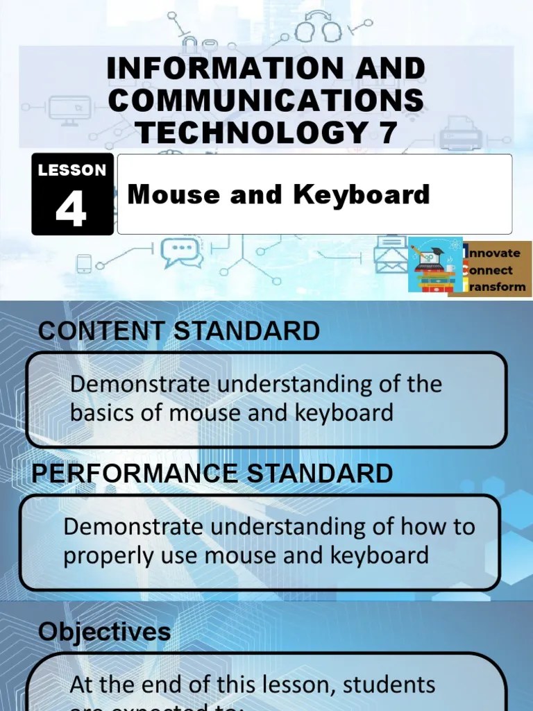 LESSON 4 Mouse And Keyboard | PDF | Career & Growth | Art