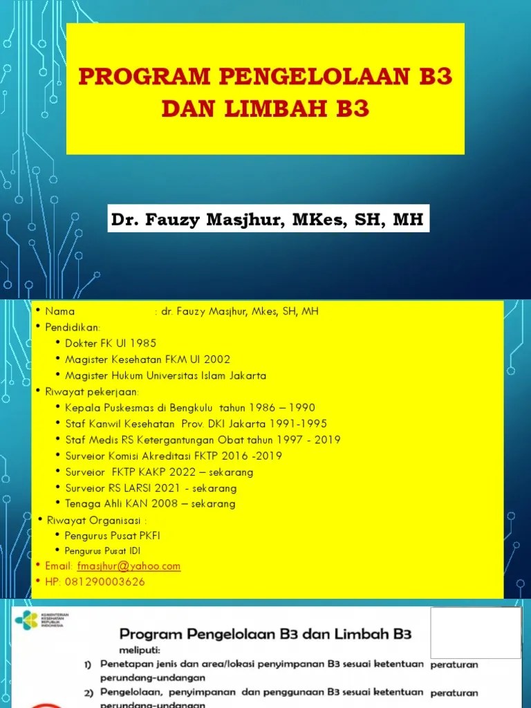 Pengelolaan B3 Dan Limbah B3 Fasyankes | PDF
