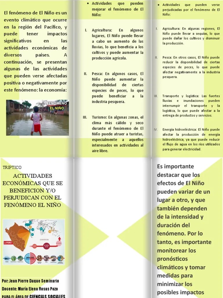 Triptico Para Ciencias Sociales | PDF | El Niño | Agricultura