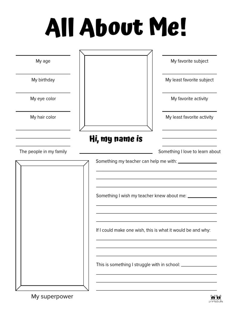 Printable all about me worksheet page 21