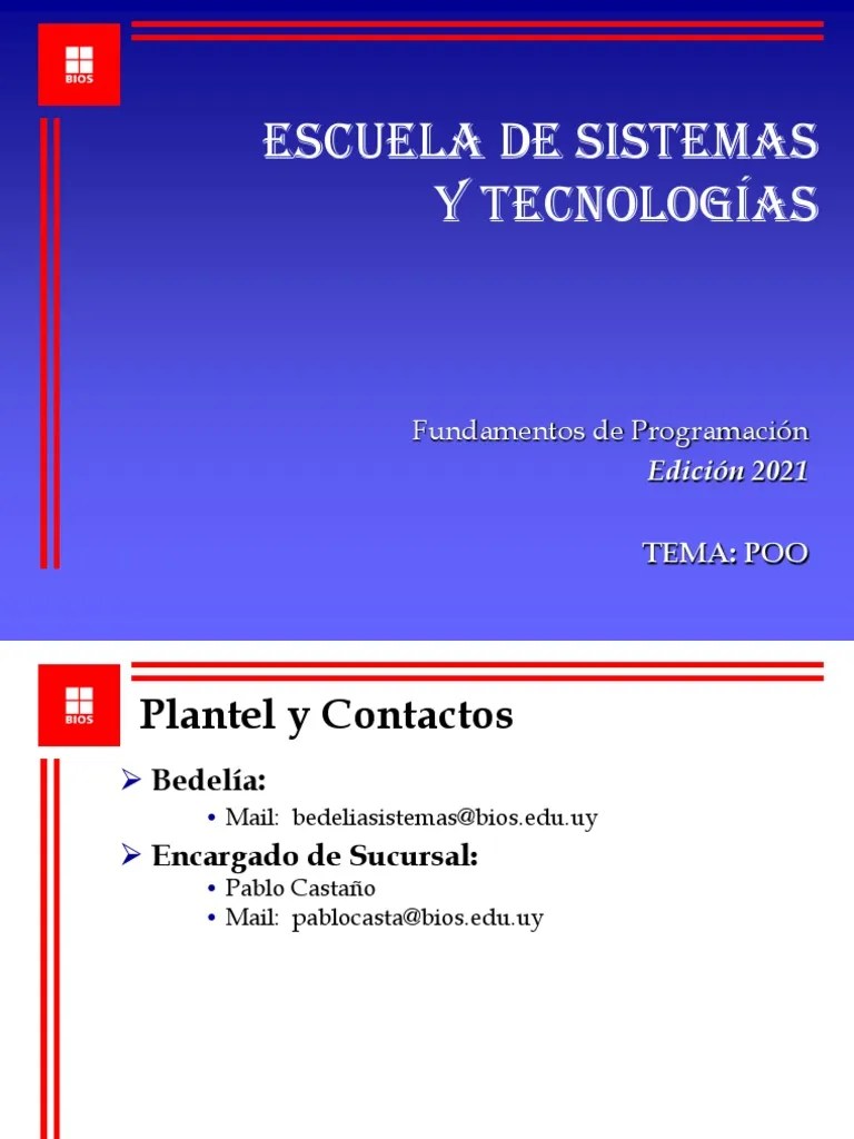 4 - Poo | PDF | Herencia (Programación Orientada A Objetos) | Objeto ...