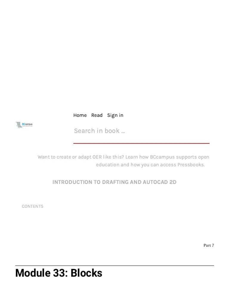 Module 33 - Blocks - Introduction To Drafting And AutoCAD 2D | PDF | Computers