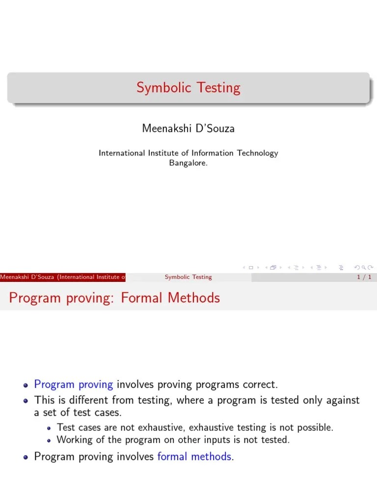 Symbolic Testing | PDF | Mathematical Proof | Formal Methods