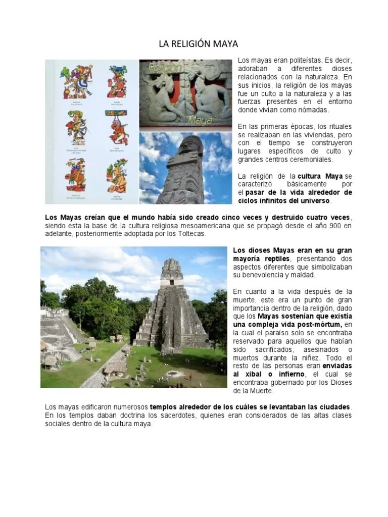 La Religión Maya | PDF | Civilización Maya | Religiones Religiosas
