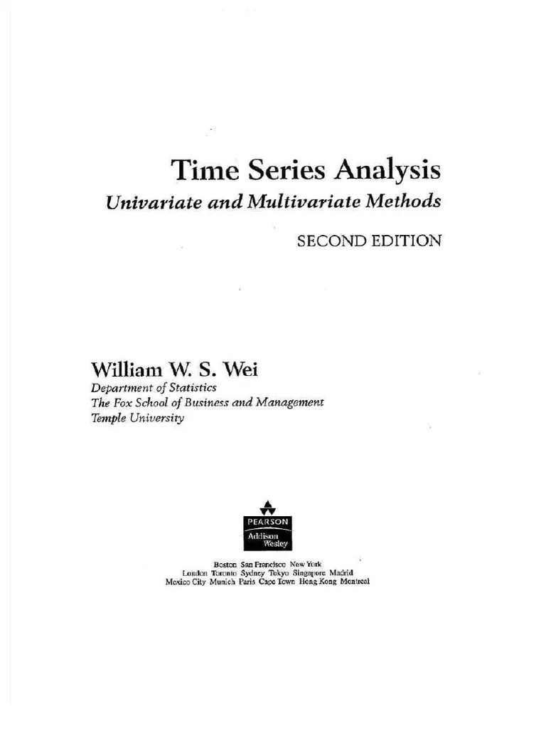 PDF Time Series Analysis Univariate And Multivariate Methods By William Weipdf Compress | PDF