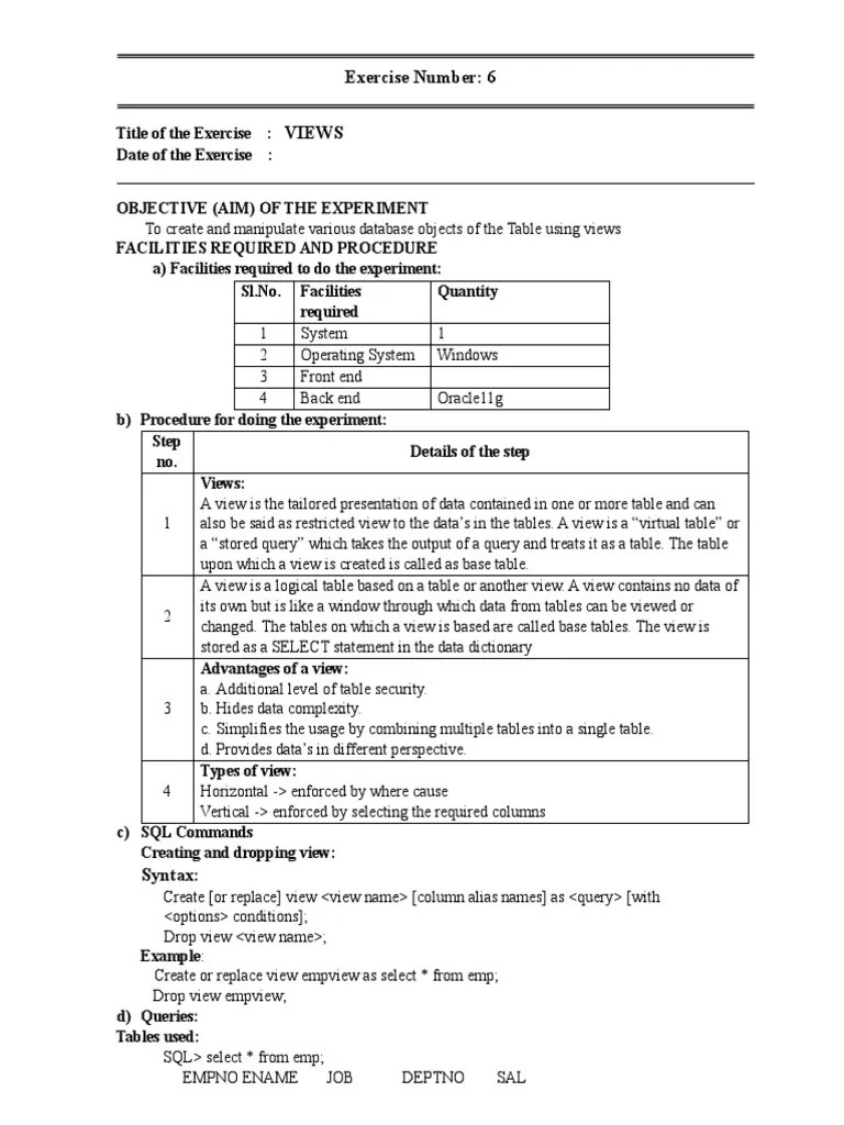 Views PDF | Download Free PDF | Table (Database) | Computer Data