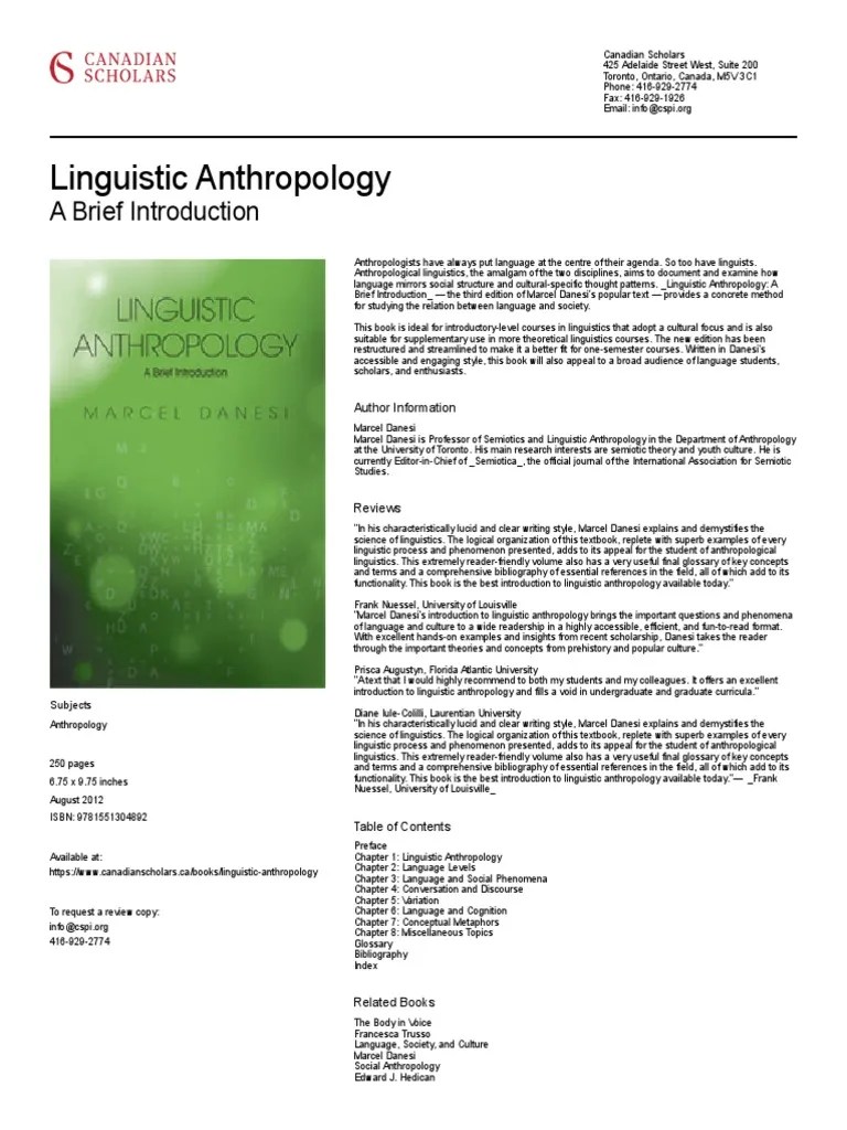 Linguistic Anthropology | PDF | Anthropology | Linguistics