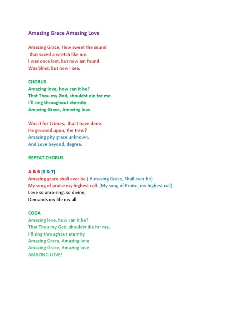 Amazing Grace Amazing Love | PDF