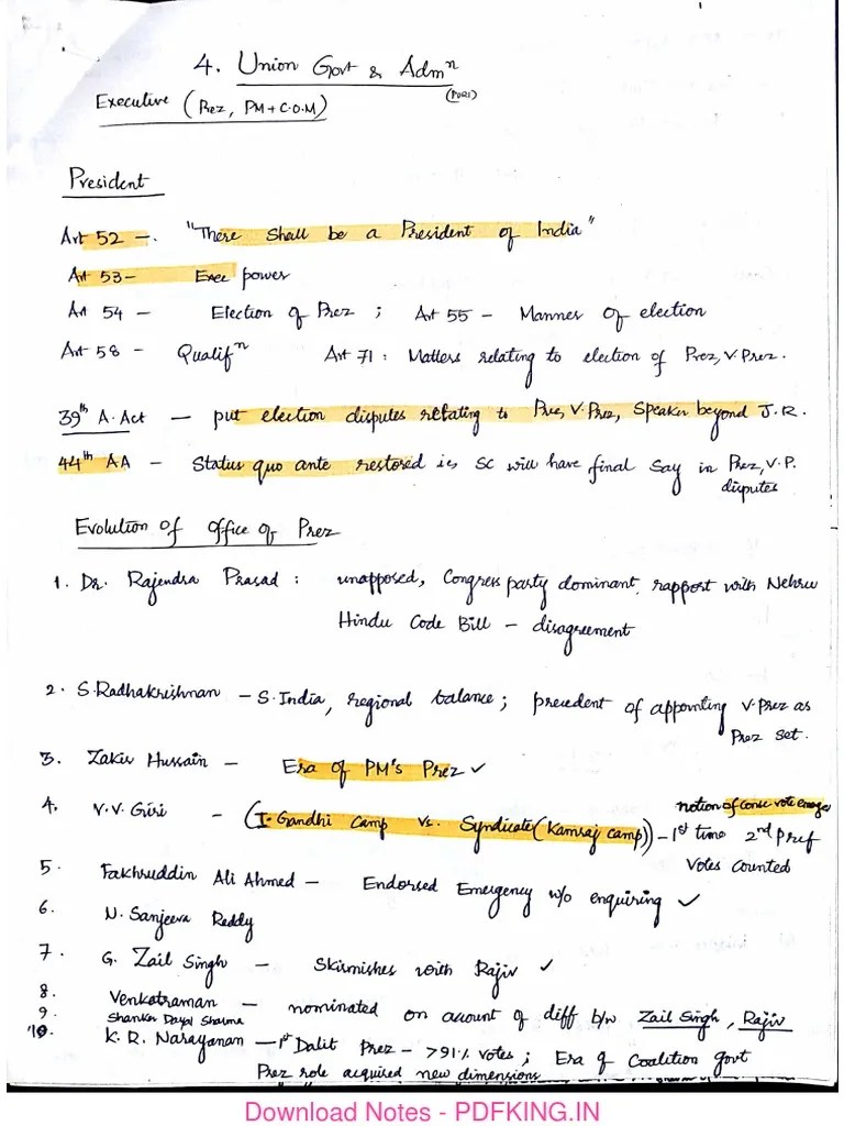 Polity Notes In English | PDF