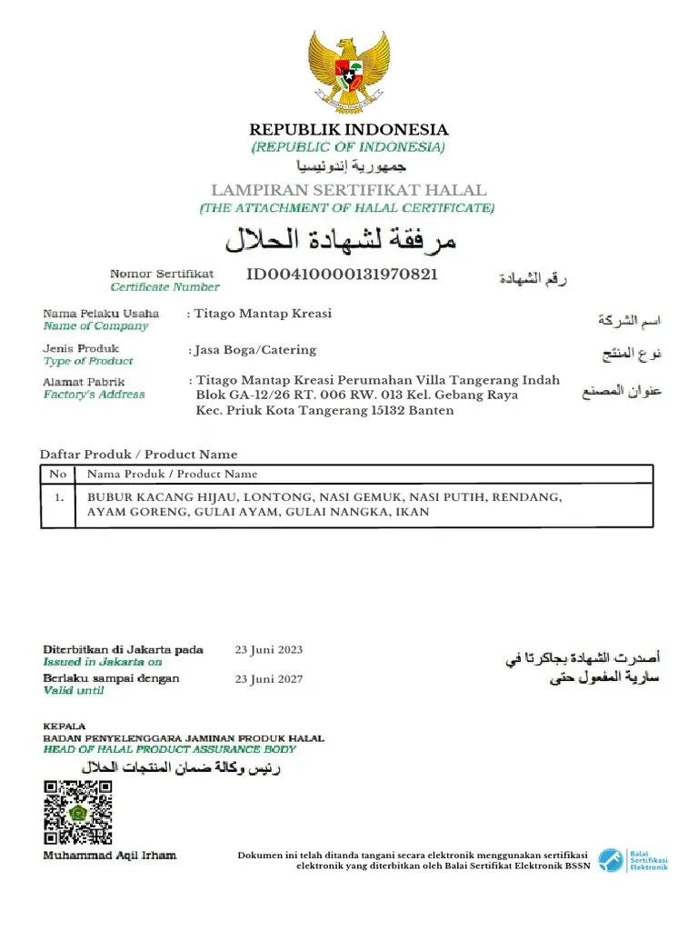 SJPH Sertifikat Jaminan Penyelia Halal | PDF