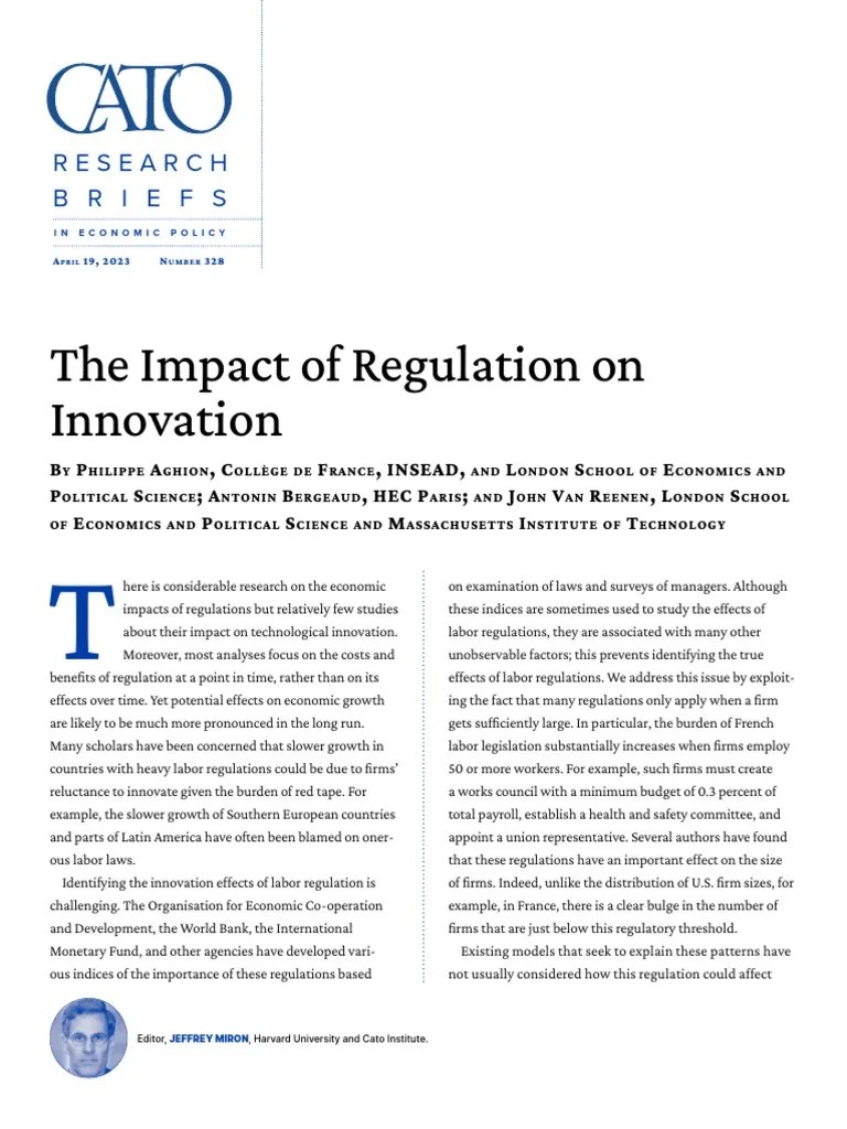 The Impact Of Regulation On Innovation | PDF | Innovation | Economic Growth