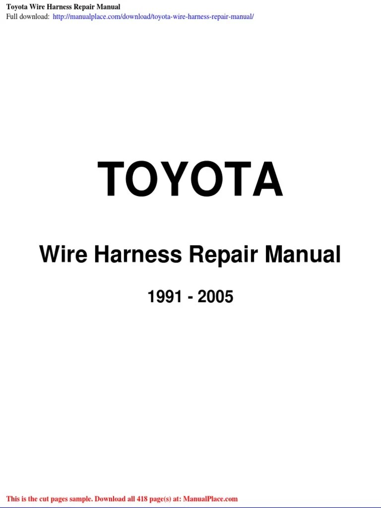 Toyota Wire Harness Repair Manual | PDF | Electrical Connector | Fuse (Electrical)