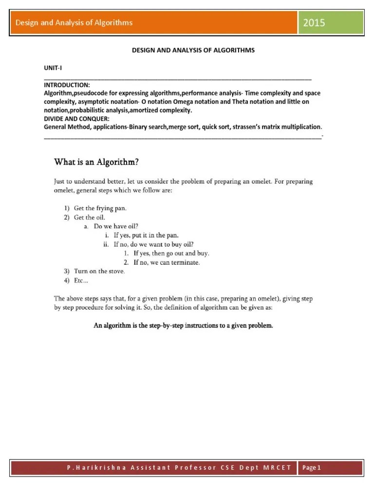 Design And Analysis Of Algorithms | PDF | Mathematical Optimization ...