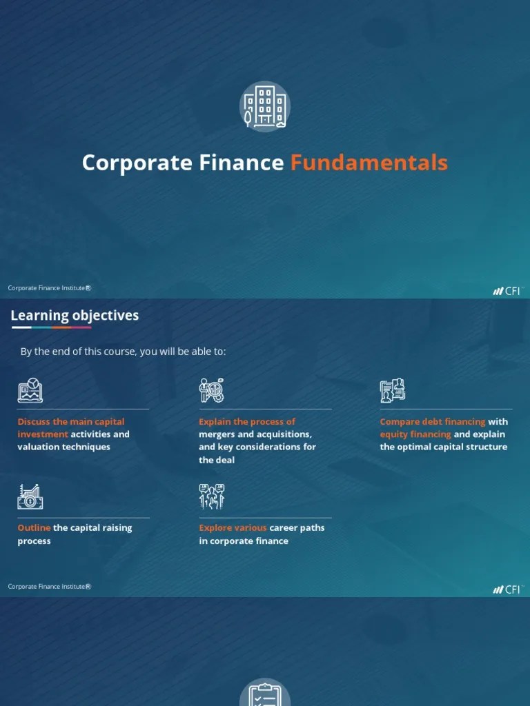 Corporate Finance Fundamentals - Course Presentation | PDF | Cost Of ...