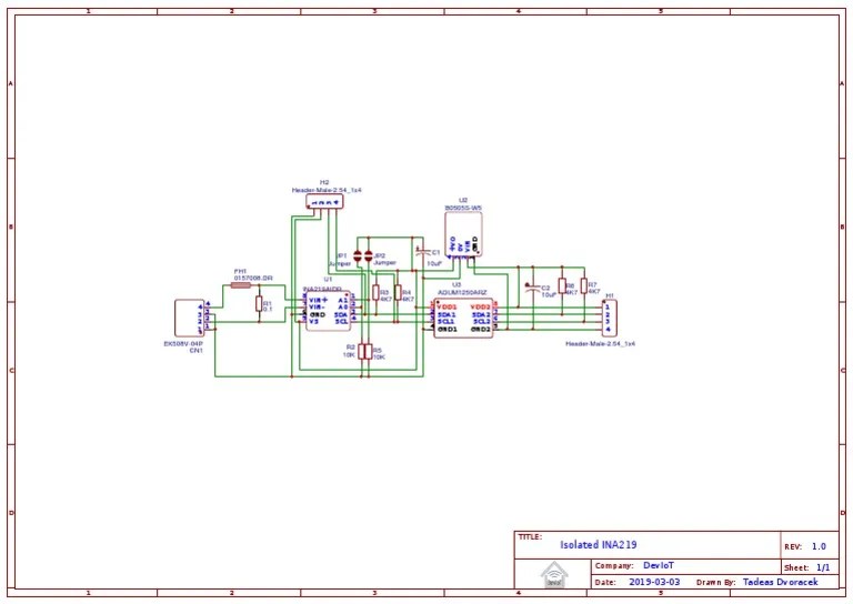 Schematic Isolated-INA219 Sheet-1 20190330172040 | PDF