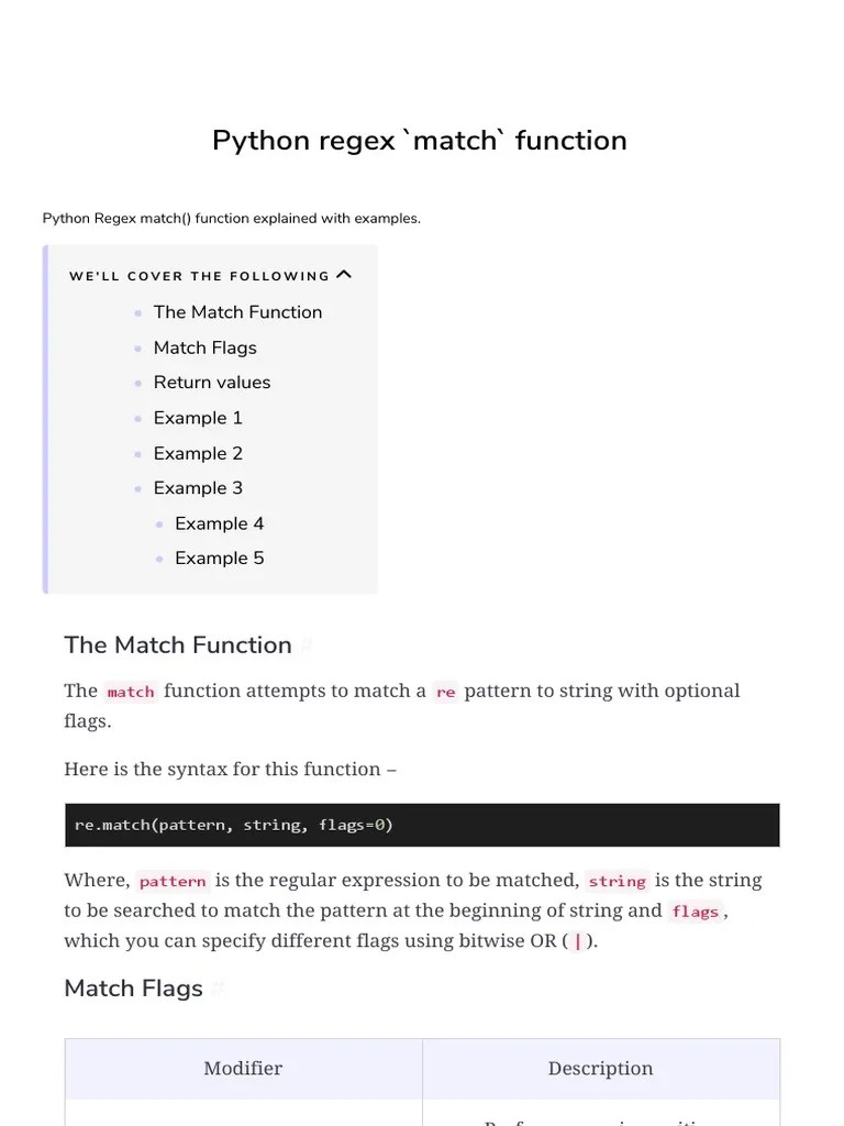 4 Python Regex Match Function | PDF | Regular Expression | Computer ...