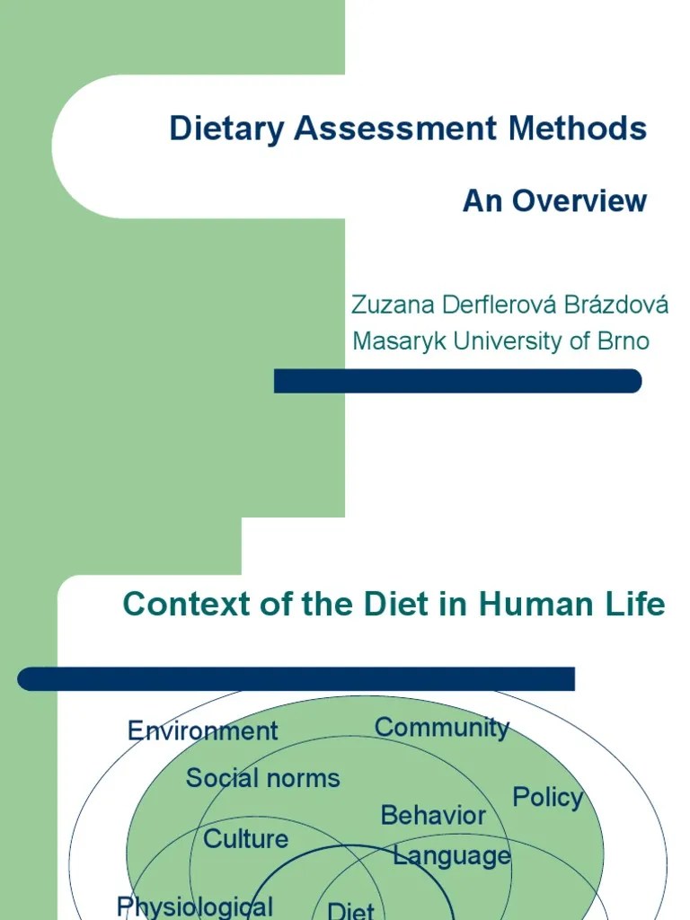 Dietary Assessment Methods | PDF | Qualitative Research | Quantitative ...