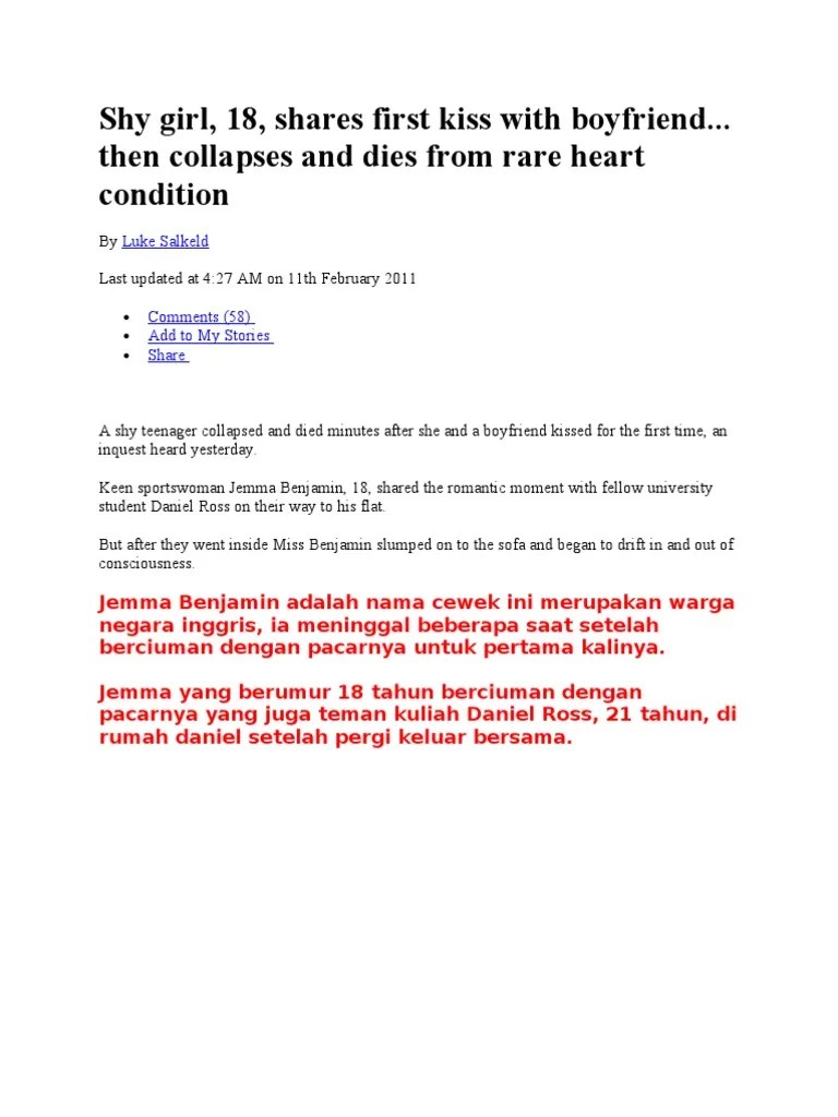 Shy Girl, 18, Shares First Kiss With Boyfriend... Then Collapses And Dies From Rare Heart ...