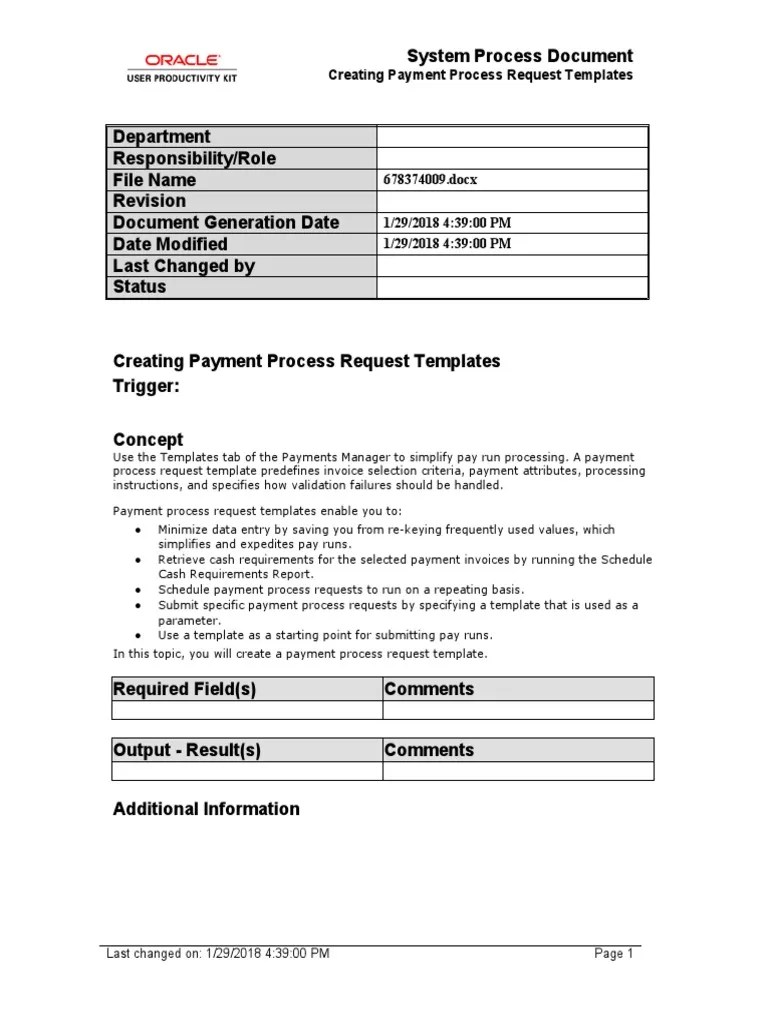 Creating Payment Process Request Templates - SPD | PDF | Computing ...