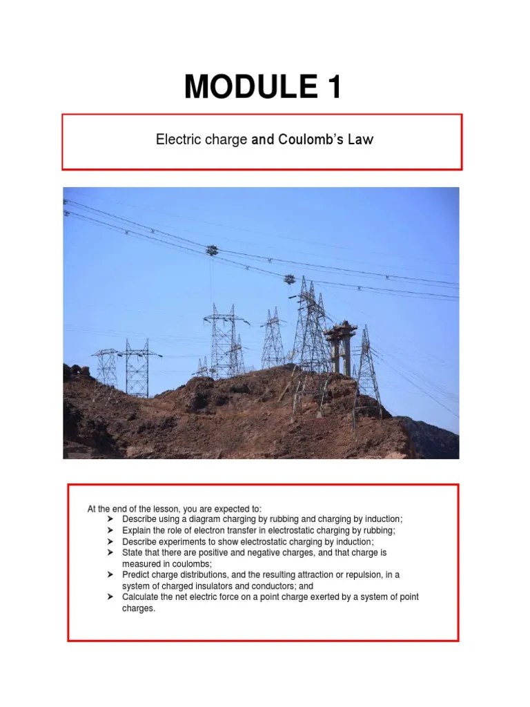 MODULE 1 Electric Charge And Coulombs Law | PDF | Electric Charge ...