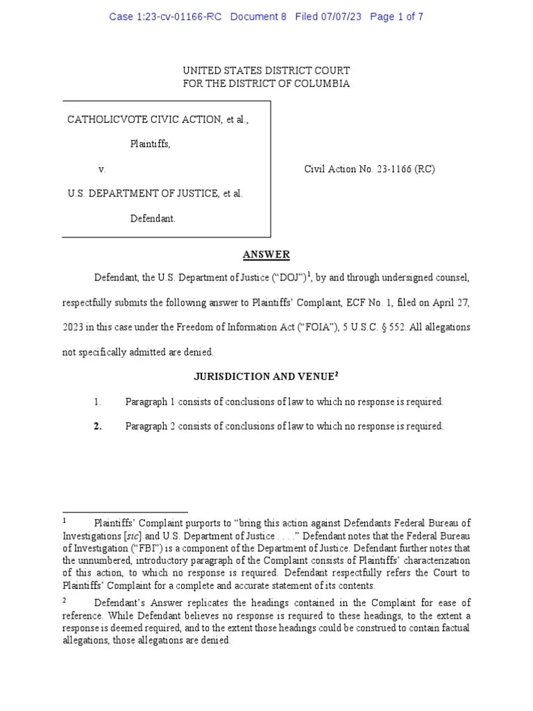 FBI Response | PDF | Complaint | Freedom Of Information Act (United States)