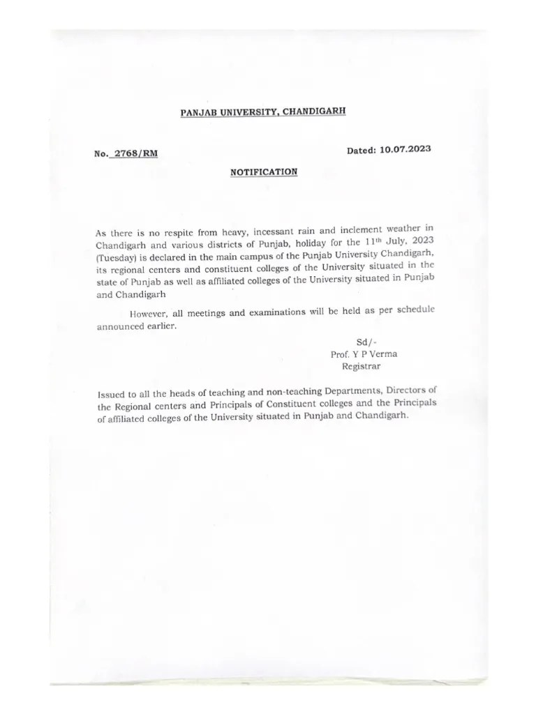 Panjab University, Chandigarh | PDF