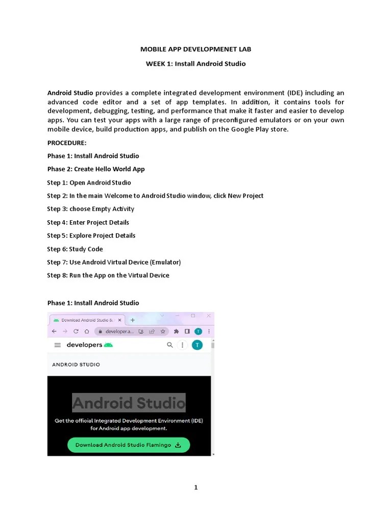 Mobile App Developmenet Lab Manual-1 | Download Free PDF | Android ...