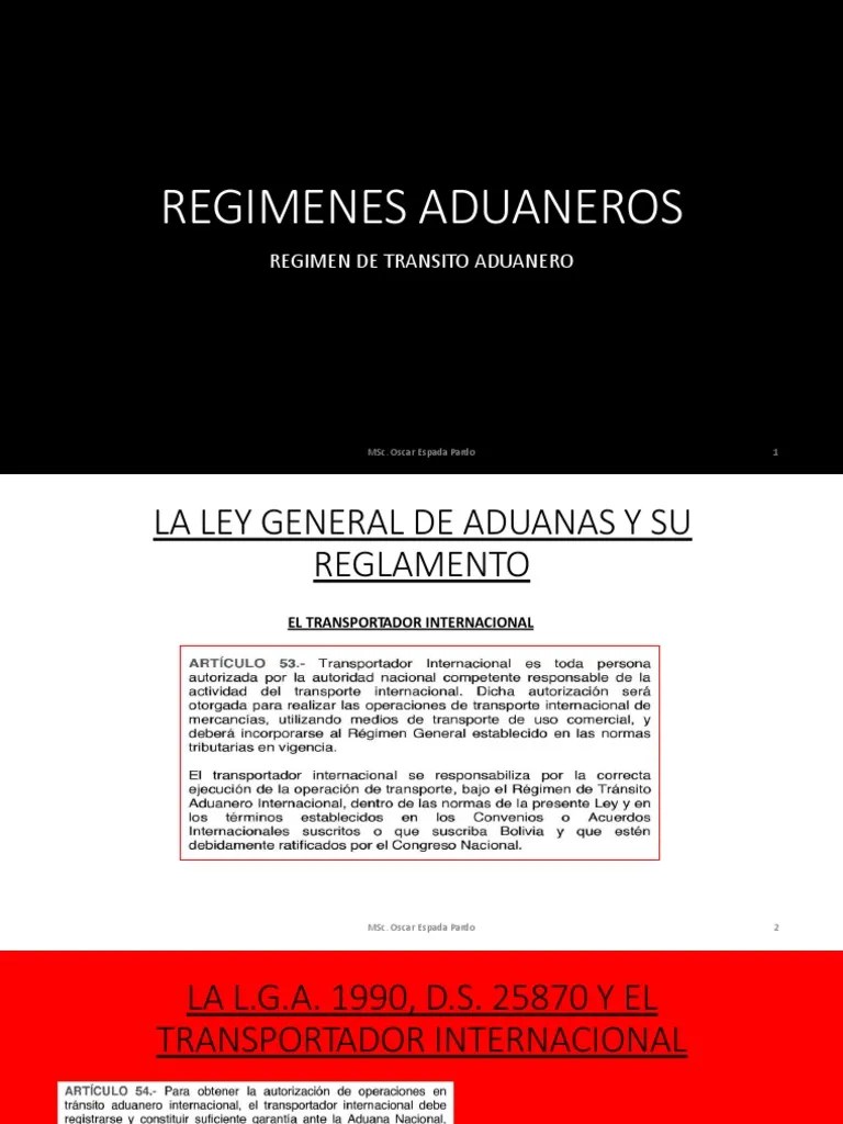 Régimen De Transito Aduanero | PDF | Aduana