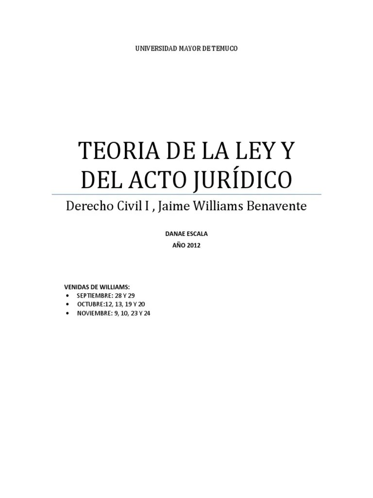 Teoria De La Ley Y Del Acto Juridico | PDF | Verdad | Razón