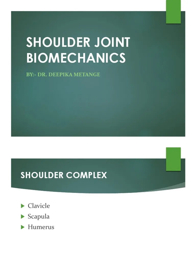 Shoulder Joint Biomechanics | PDF | Anatomical Terms Of Motion | Musculoskeletal System