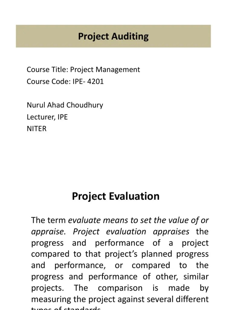Project Audit | PDF | Audit | Project Management