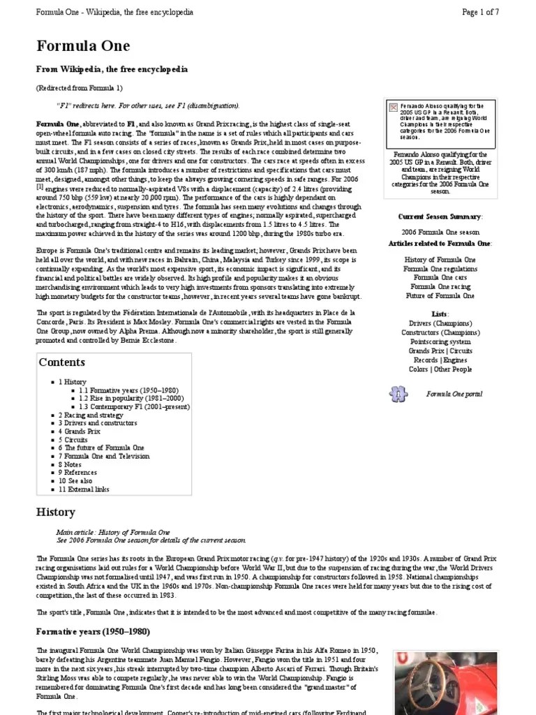 Formul1 Formula One Formula Racing