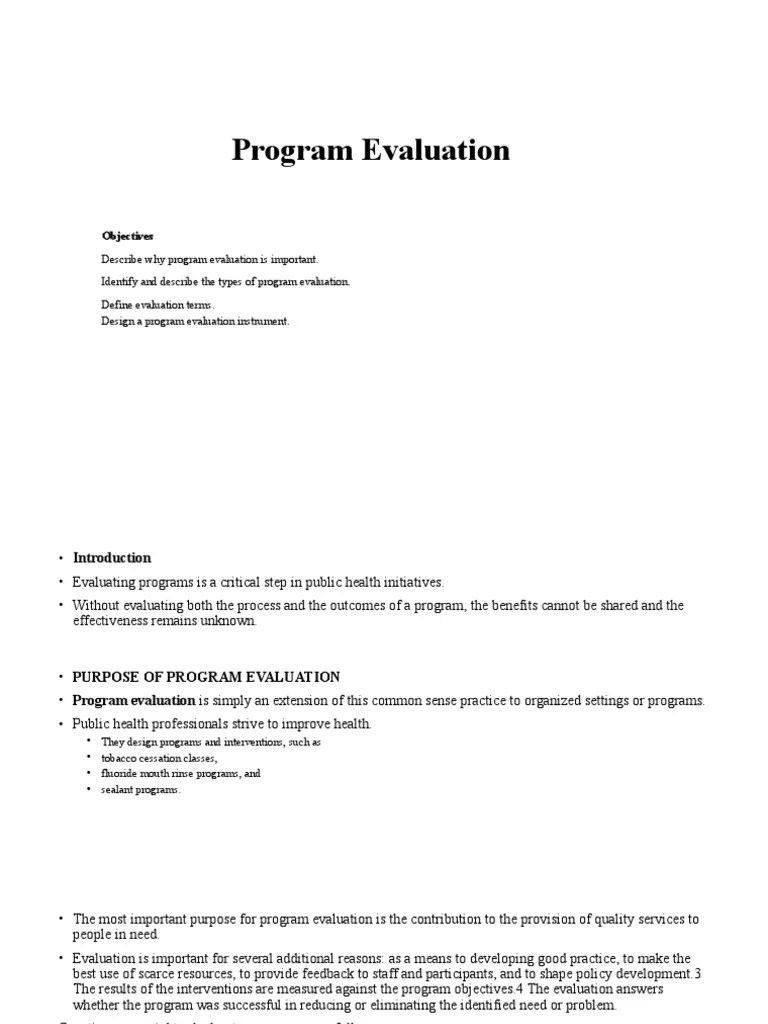 Program Evaluation | PDF | Evaluation | Program Evaluation
