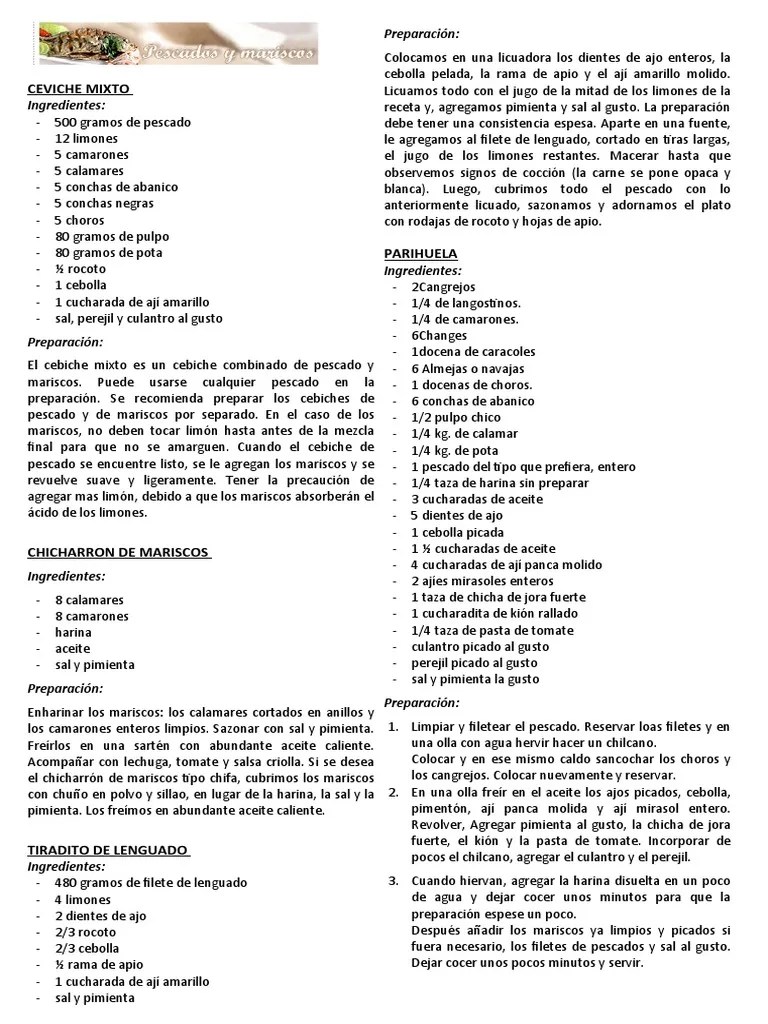 Pescados Y Mariscos | PDF | Pimenton | Mariscos