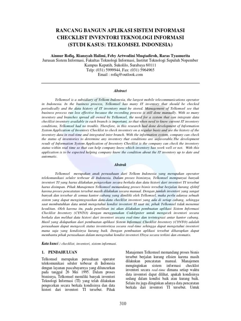 Rancang Bangun Aplikasi Sistem Informasi Checklist | PDF | Data ...