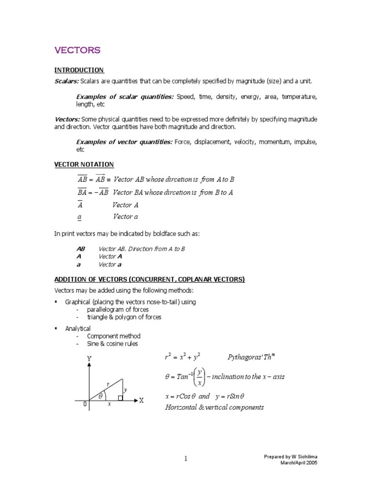 Vectors | PDF | Euclidean Vector | Velocity