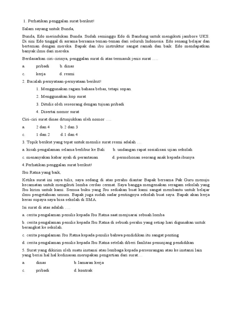 SOAL Bahasa Indoensia | PDF